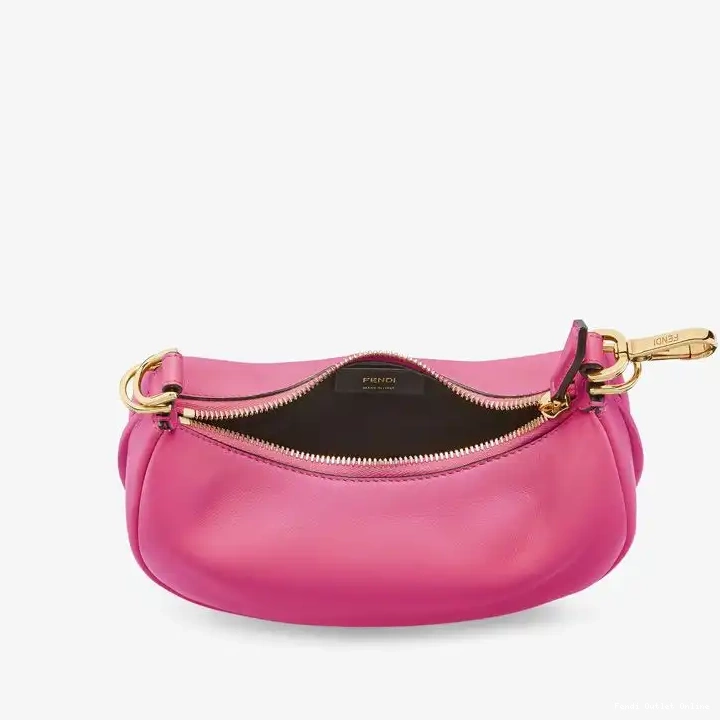Cheap Fendigraphy Leather Mini In Calf Bag Hobo Fendi Rose 0619